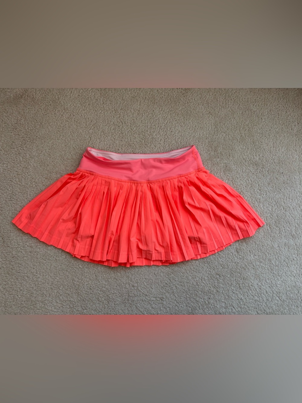 Lululemon coral orange Pleat to Street Skirt II sz 2 athleisure shorts stretch